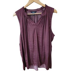 Simply Vera Vera Wang Sleeveless Blouse XXL Plum Polyester